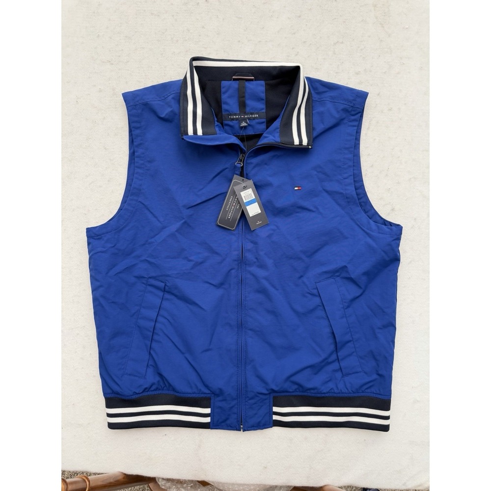 Tommy Hilfiger Vest Full Zip Men's Size XL Blue NEW WITH TAGS